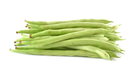 green beans on white background