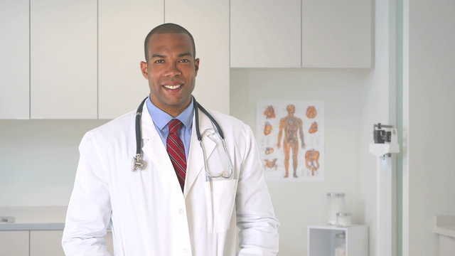 Close up of male doctor with stethoscope