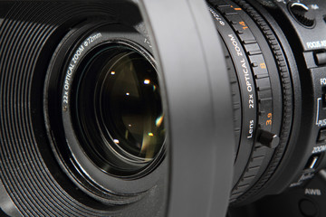 Camera lens close up
