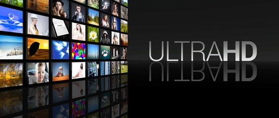 Ultra HD Television screens black background
