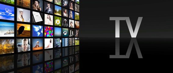 Television screens black background
