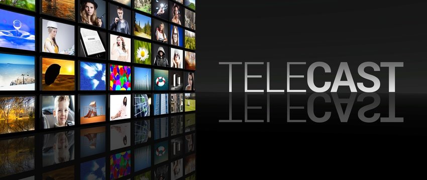 Telecast Television screens black background