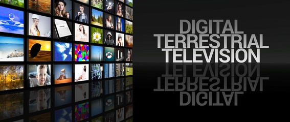 Digital terrestrial television screens black background