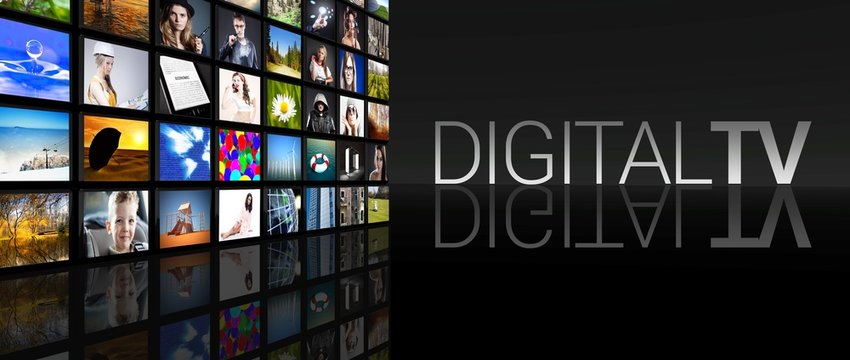Digital television screens black background