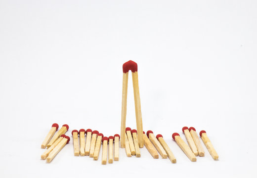 Match in a white background