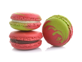 Tasty macaroon isolate on with background