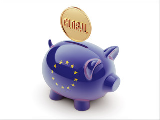 European Union Global Concept Piggy Concept