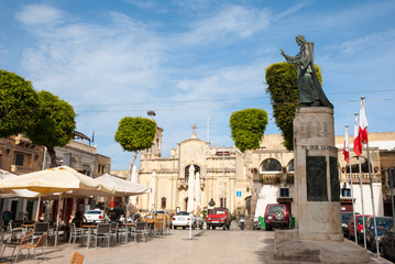 Main square of Vicotria, Gozo island, Malta