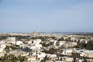 Fototapeta na wymiar View over Victoria, Gozo island, Malta