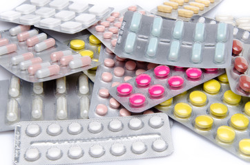 Pills, tablets and capsules in blister packs