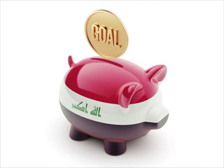 Iraq Goal Concept Piggy Concept