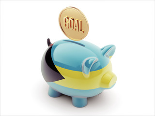 Bahamas. Goal Concept Piggy Concept