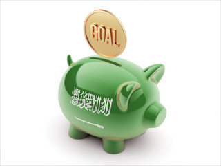 Saudi Arabia Goal Concept Piggy Concept