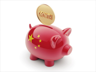 China Growth Concept. Piggy Concept