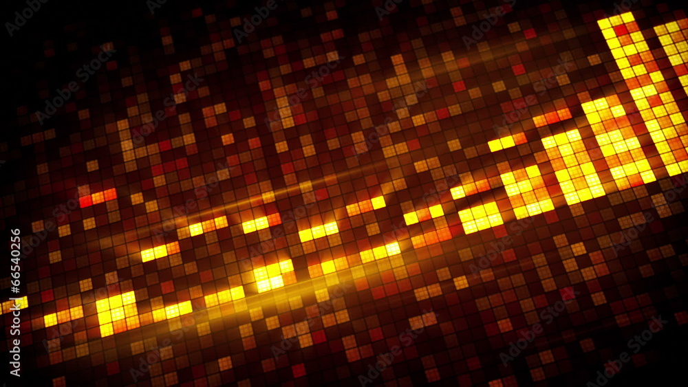 Poster pixelated orange equalizer loopable background