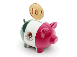 Mexico. Help Concept Piggy Concept