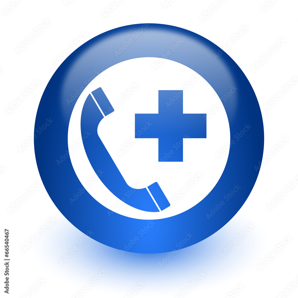 Poster emergency call computer icon on white background