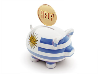 Uruguay Help Concept Piggy Concept