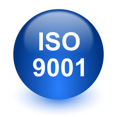iso 9001 computer icon on white background