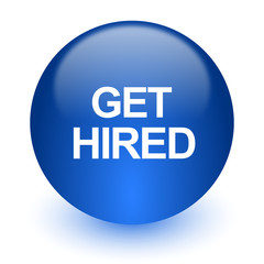get hired computer icon on white background