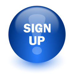 sign up computer icon on white background