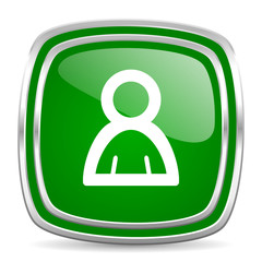 person glossy computer icon on white background
