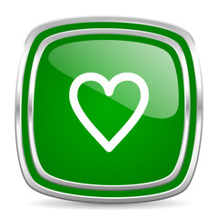 heart glossy computer icon on white background