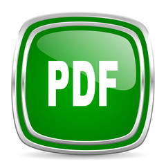 pdf glossy computer icon on white background