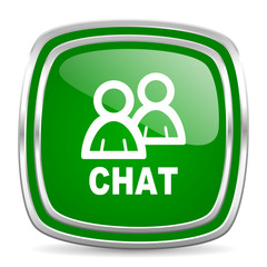 chat glossy computer icon on white background