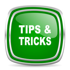 tips tricks glossy computer icon on white background