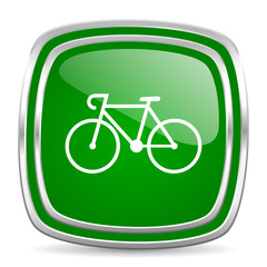 bicycle glossy computer icon on white background