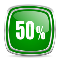 50 percent glossy computer icon on white background