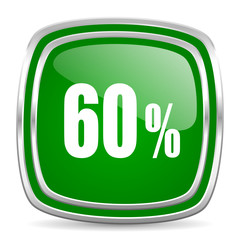 60 percent glossy computer icon on white background