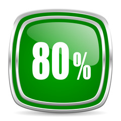 80 percent glossy computer icon on white background