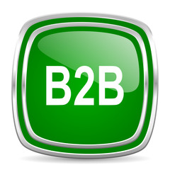 b2b glossy computer icon on white background
