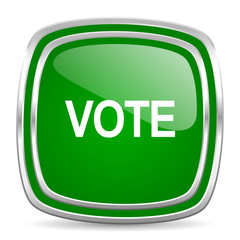 vote glossy computer icon on white background