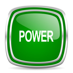 power glossy computer icon on white background