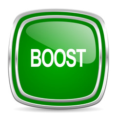 boost glossy computer icon on white background