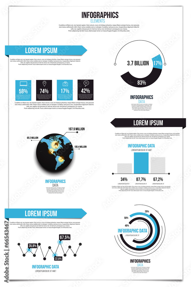 Poster infographics set. graphs and elements.flat style. vector