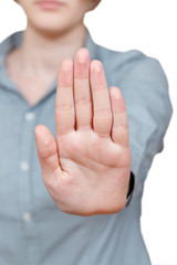 stop sign hand gesture