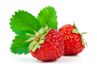 Strawberries isolated over white background