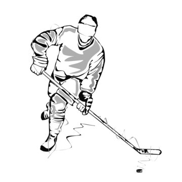 Hockey player sketch