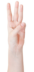 finger counting three - hand gesture