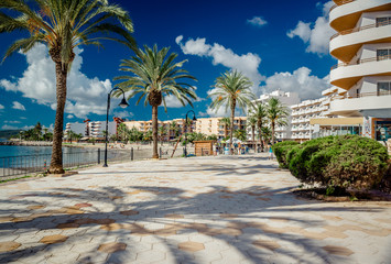 View of Ibiza seafront. Spain