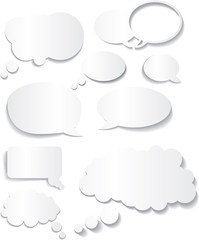 speech bubble white flat designs in different styles