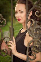 Perfect girl with red lips