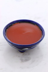 Delicious red hot chili salsa