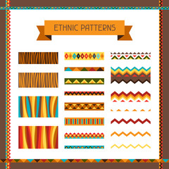 African ethnic seamless ornaments and pattern brushes.
