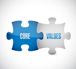 core values puzzle pieces illustration design