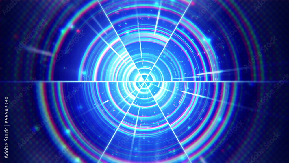Poster blue techno concentric segments loop